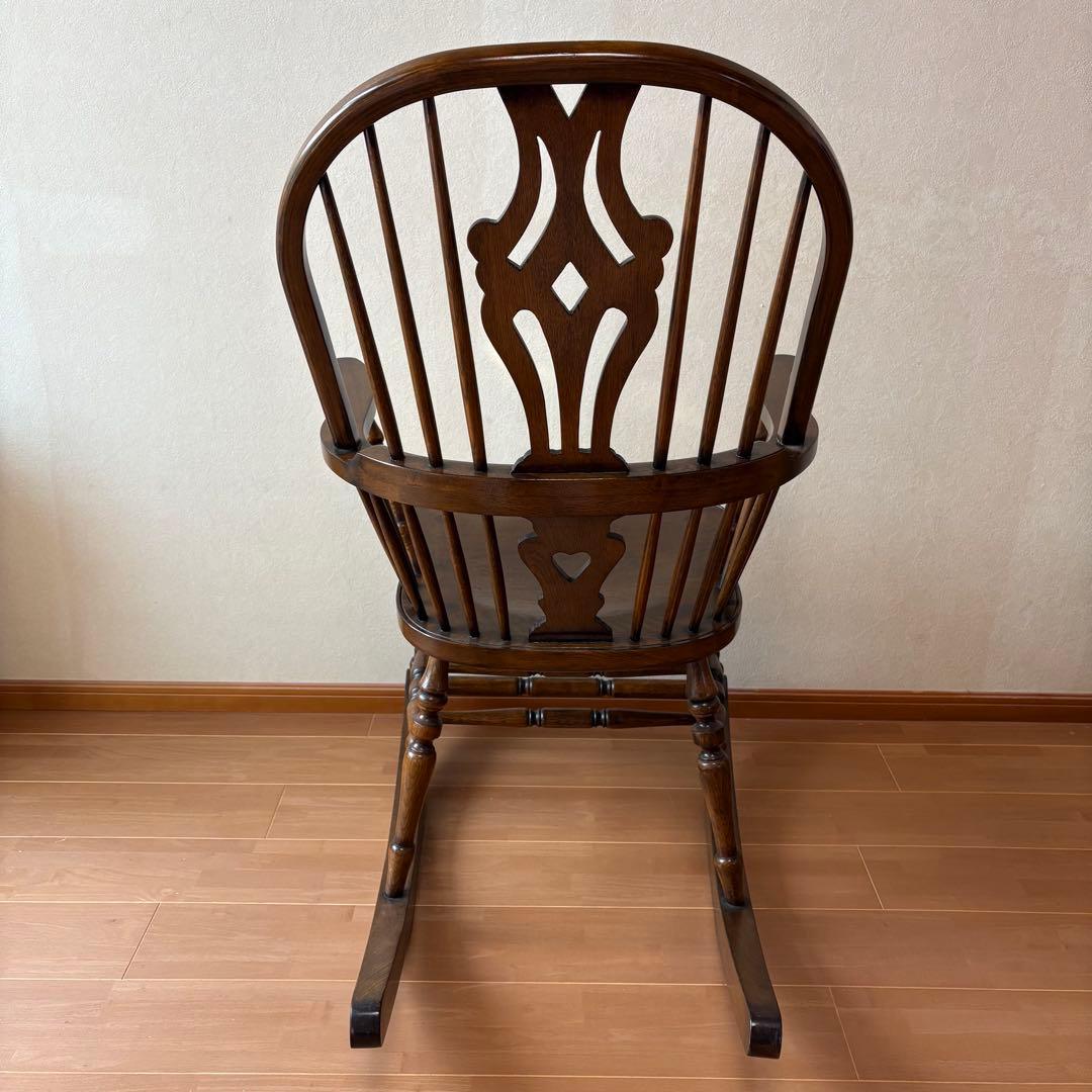 【美品】アンティーク ロッキングチェア 揺り椅子 オーク レトロ 木製　ハート