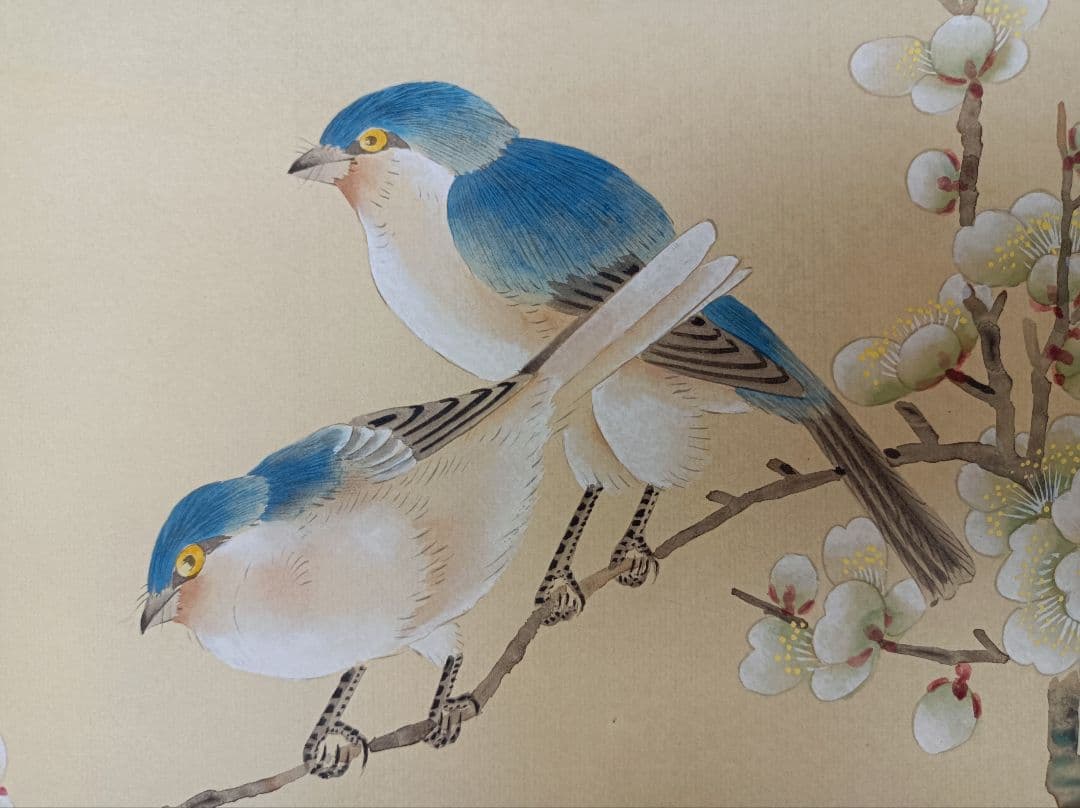 美品 軸 開運 縁起物 おもてなし 絵 幸福 花鳥 瑠璃 中国 風水 美術 骨董