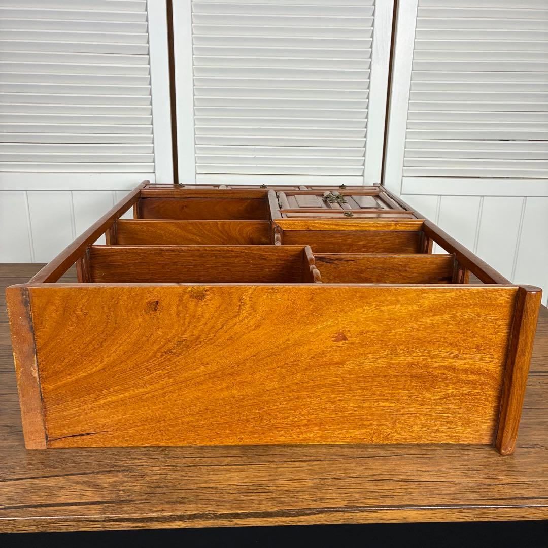 【送料込】和風家具　棚　唐木家具　和室民芸家具　アンティーク　昭和レトロ　小物入