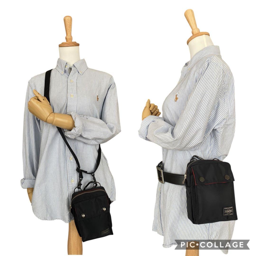 極美品　ポーター　エルファイン　ショルダーバッグ　ブラック　斜めがけ