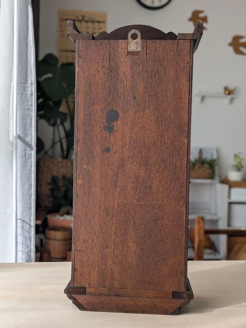 木製　アンティーク　昭和レトロ　柱時計　振り子時計　ゼンマイ式　壁掛け時計