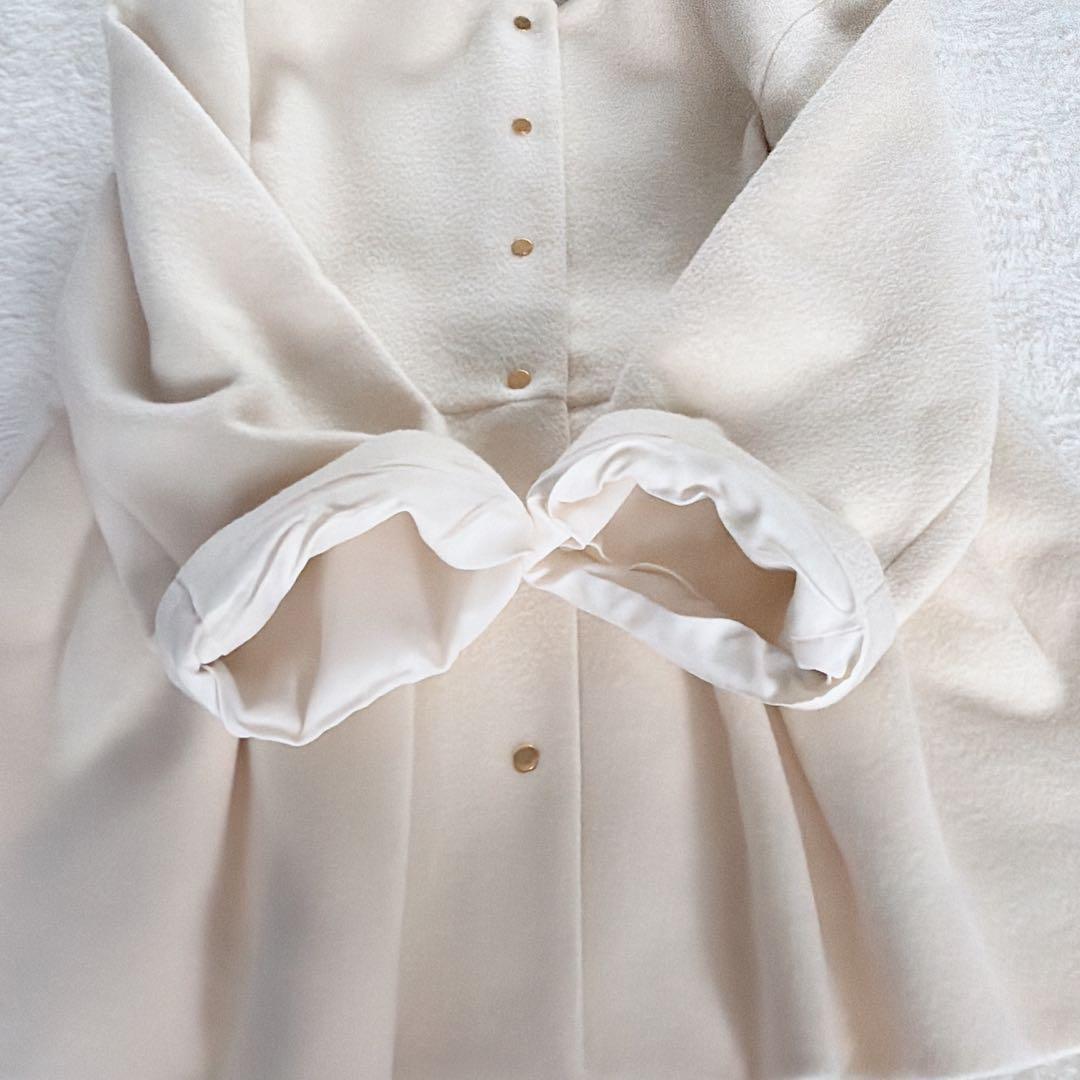 美品✨【ユナイテッドアローズ】ペプラムショートコート アイボリーホワイト 36