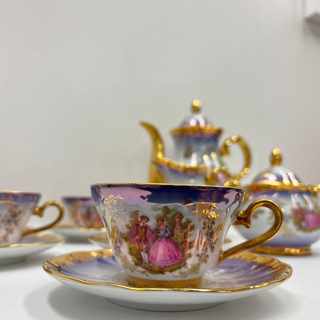 陶磁器　宮廷小花/ティーセット　15セット 花柄 金装飾