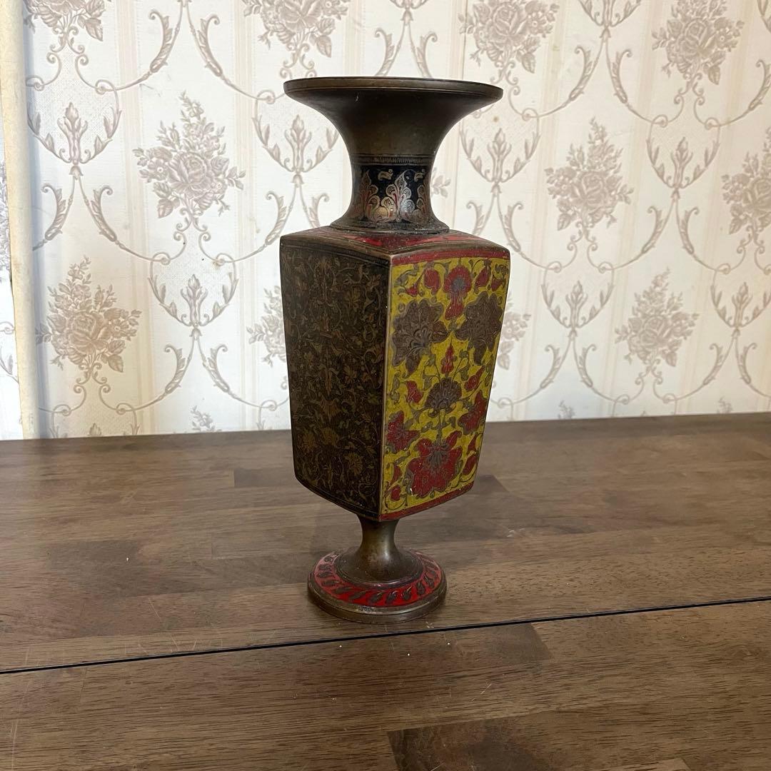 【アンティーク】真鍮製？ 花瓶 花器 花入 オブジェ 古道具 古美術 骨董品