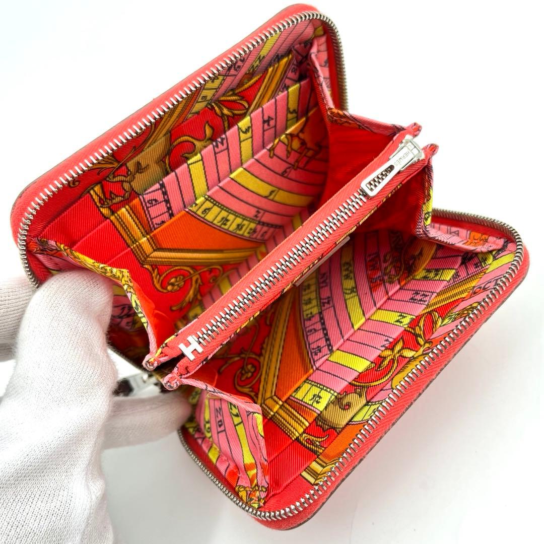 極美品 HERMES エルメス アザップ シルクイン コンパクト ピンク