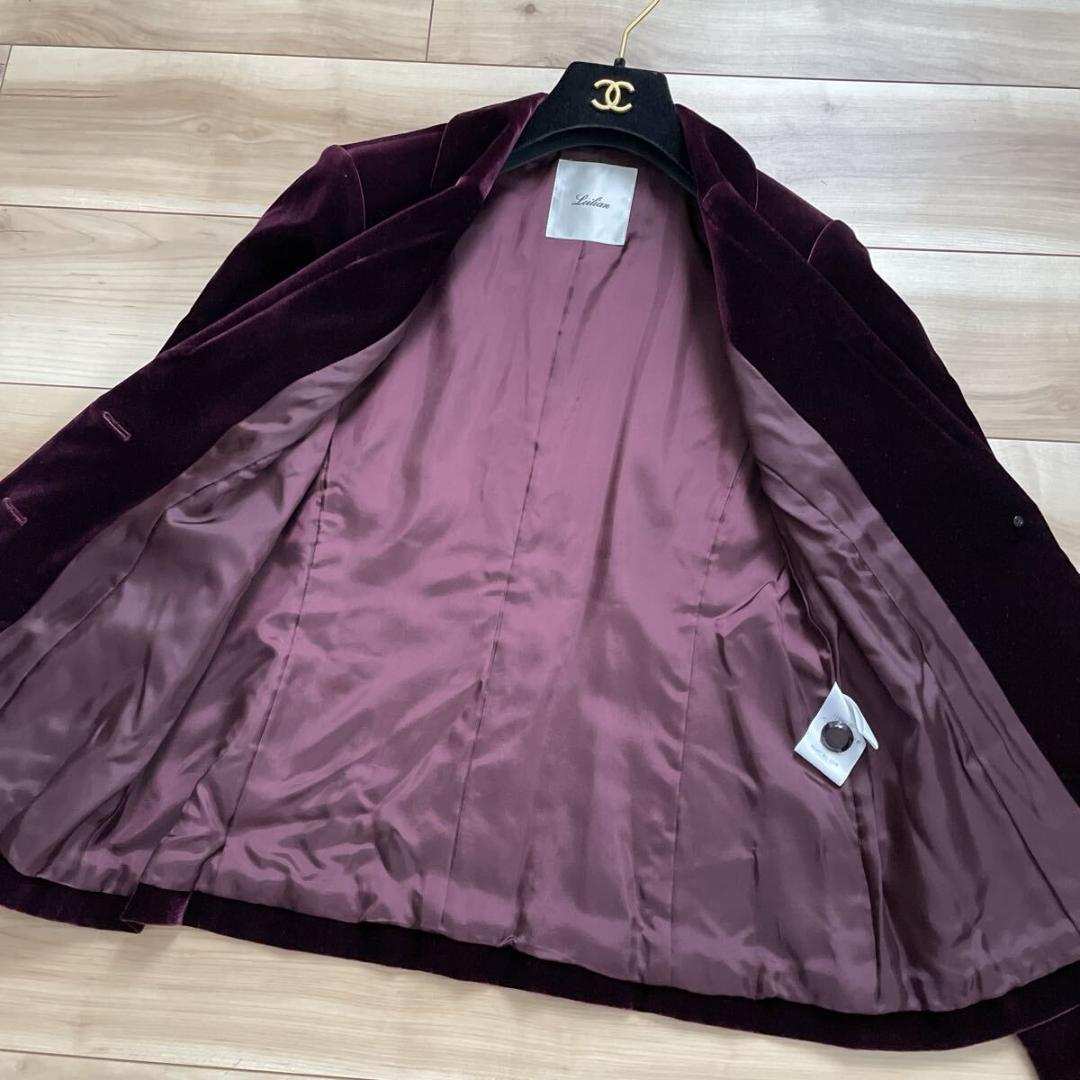 【近年モデル】【美品】Leilian レリアン ベロア テーラード ジャケット