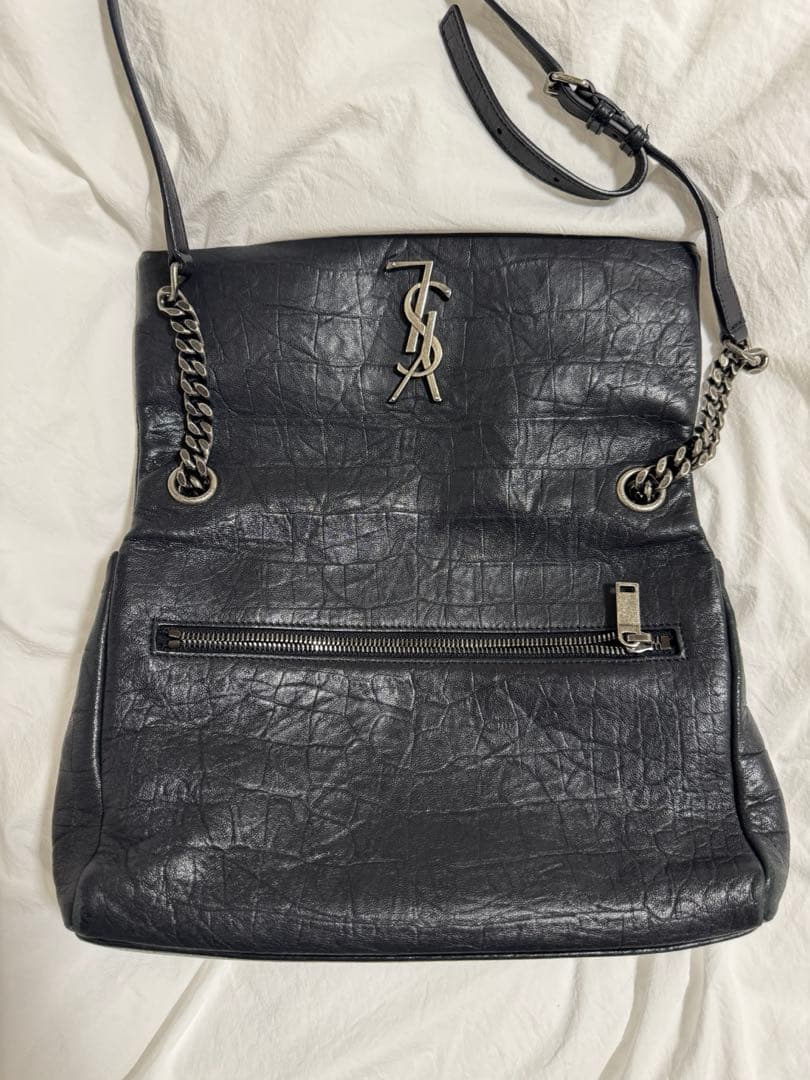 イヴサンローラン YSL ブラックレザー ショルダーバッグ