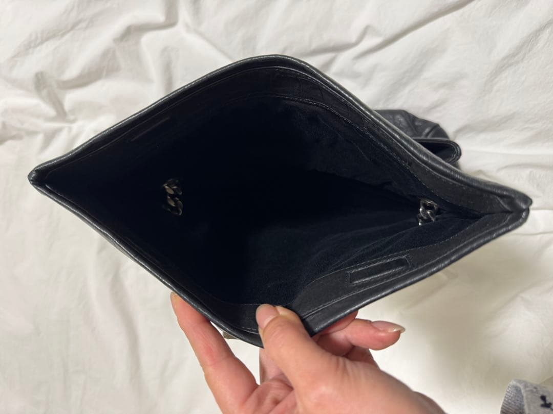 イヴサンローラン YSL ブラックレザー ショルダーバッグ