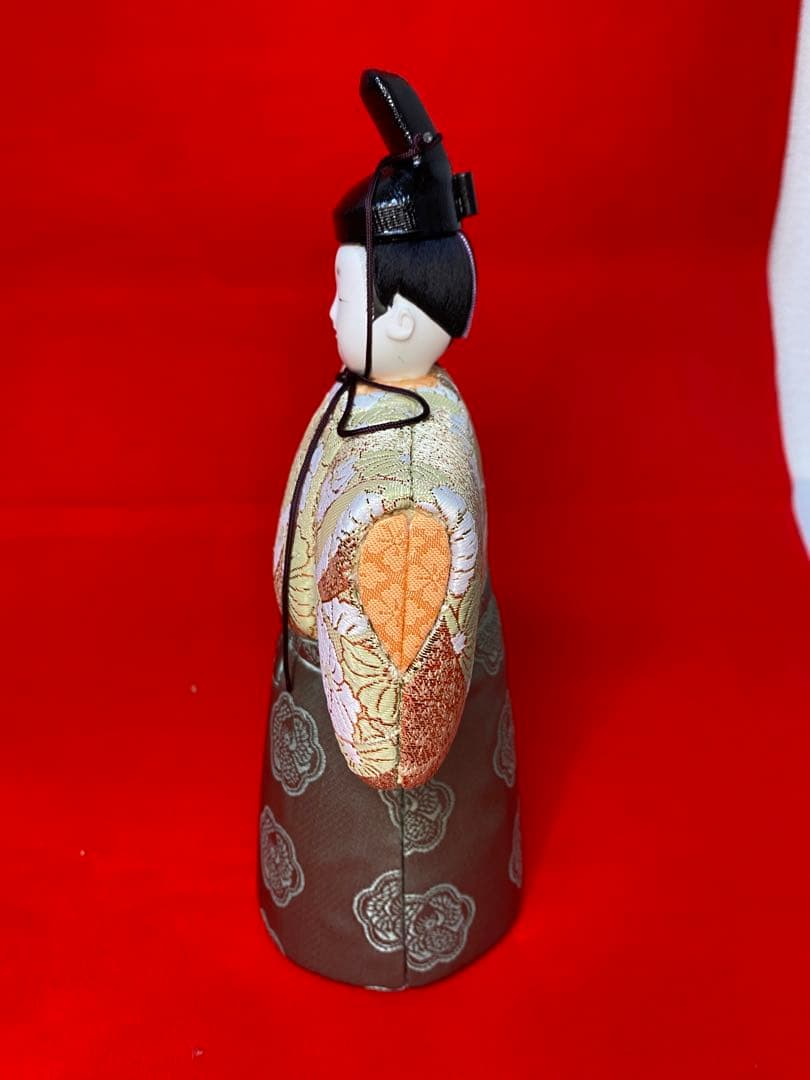 一秀作　江戸木目込人形　立親王飾りケース入・間口約３９×奥行約２５×高約４１㎝