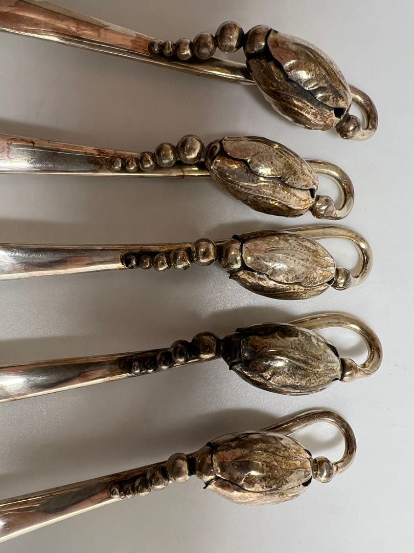 ジョージジェンセン　最高峰　ブロッサム　ディナースプーン　5本組　袋付　345g