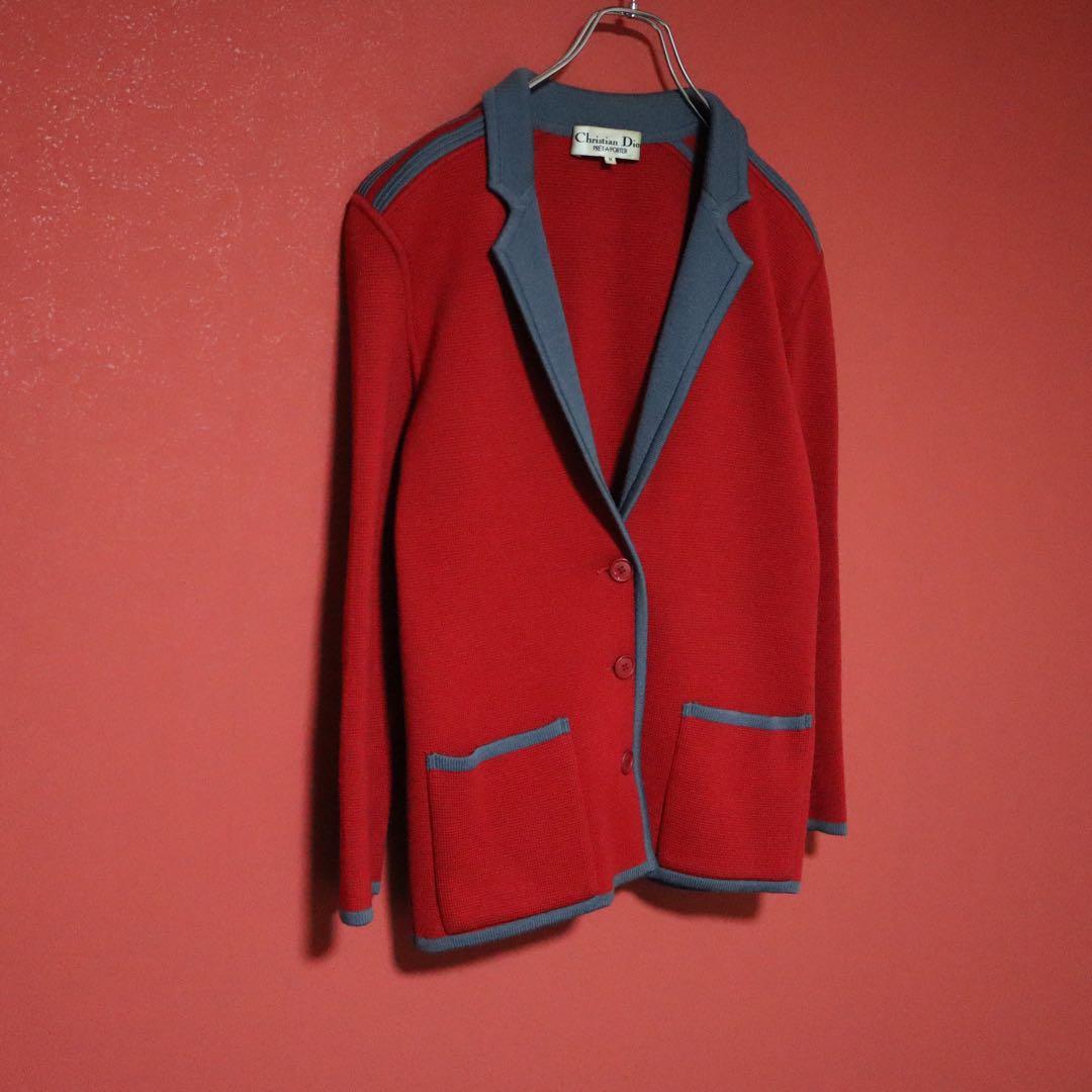 【希少デザイン】Christian Dior ライン切替 ニットジャケット