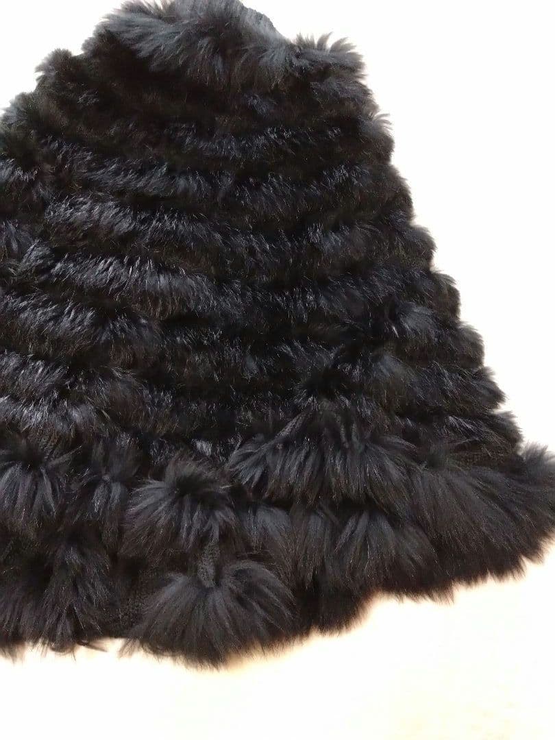 オースチンリード ファーケープコート ラビットファー ブラック