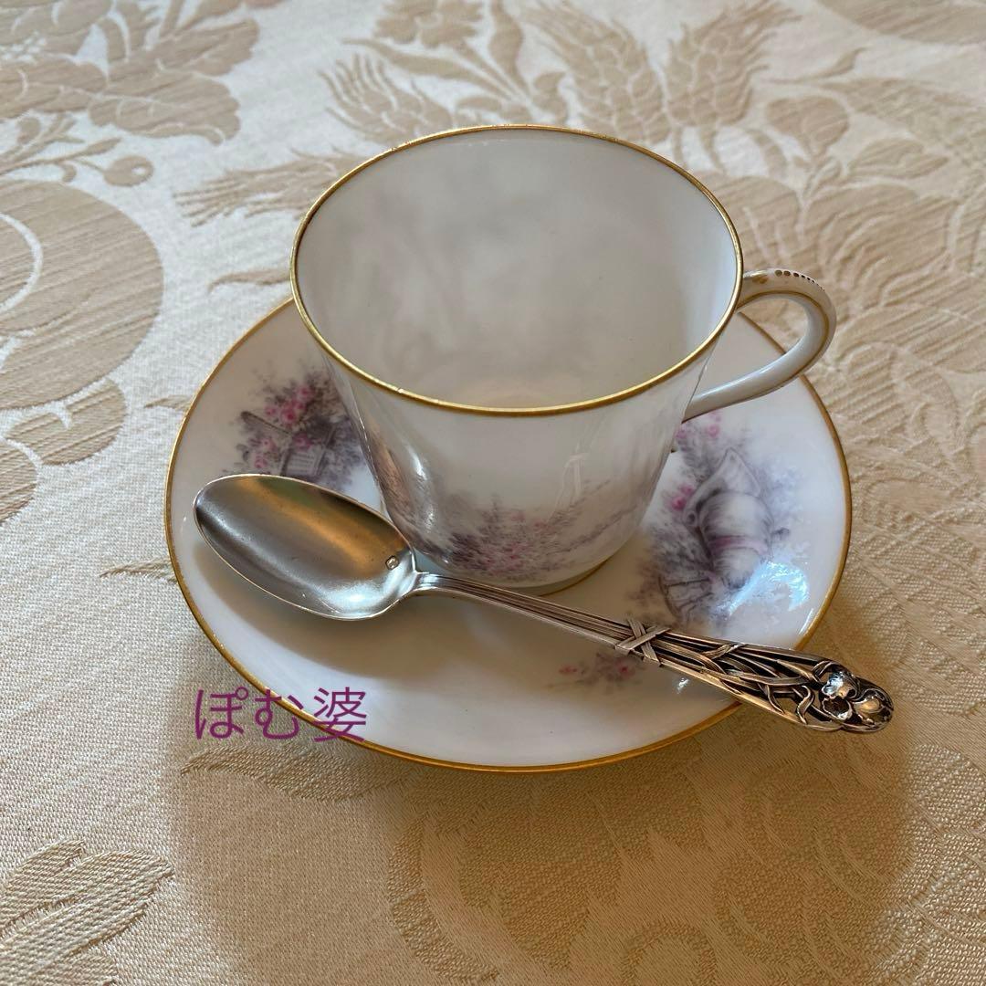 【フランス／純銀】①Henin／スプーン ②Lapeyre／ナイフ 各1本