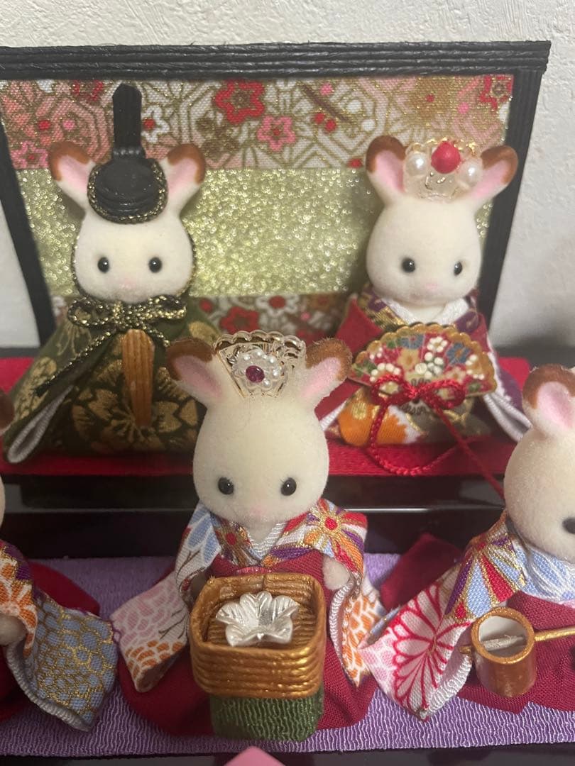 雛人形 シルバニア赤ちゃん ケース入り 二段飾り 三人官女