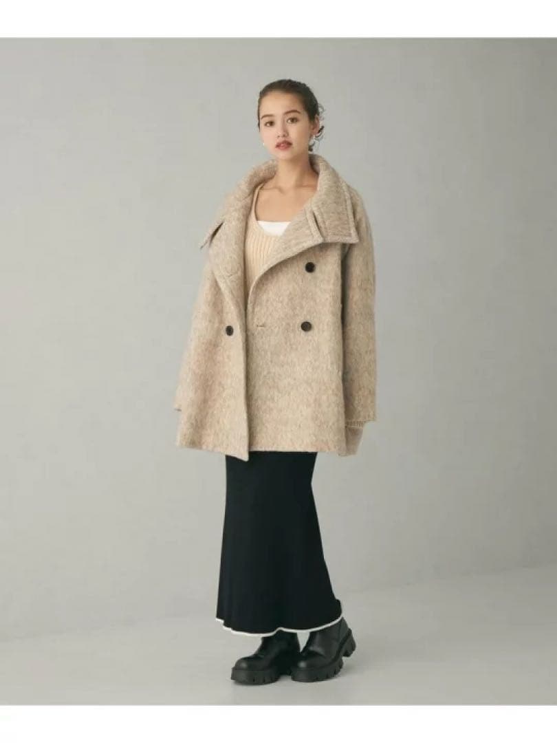 エメルリファインズ ダブルボタン　シャギー　コート