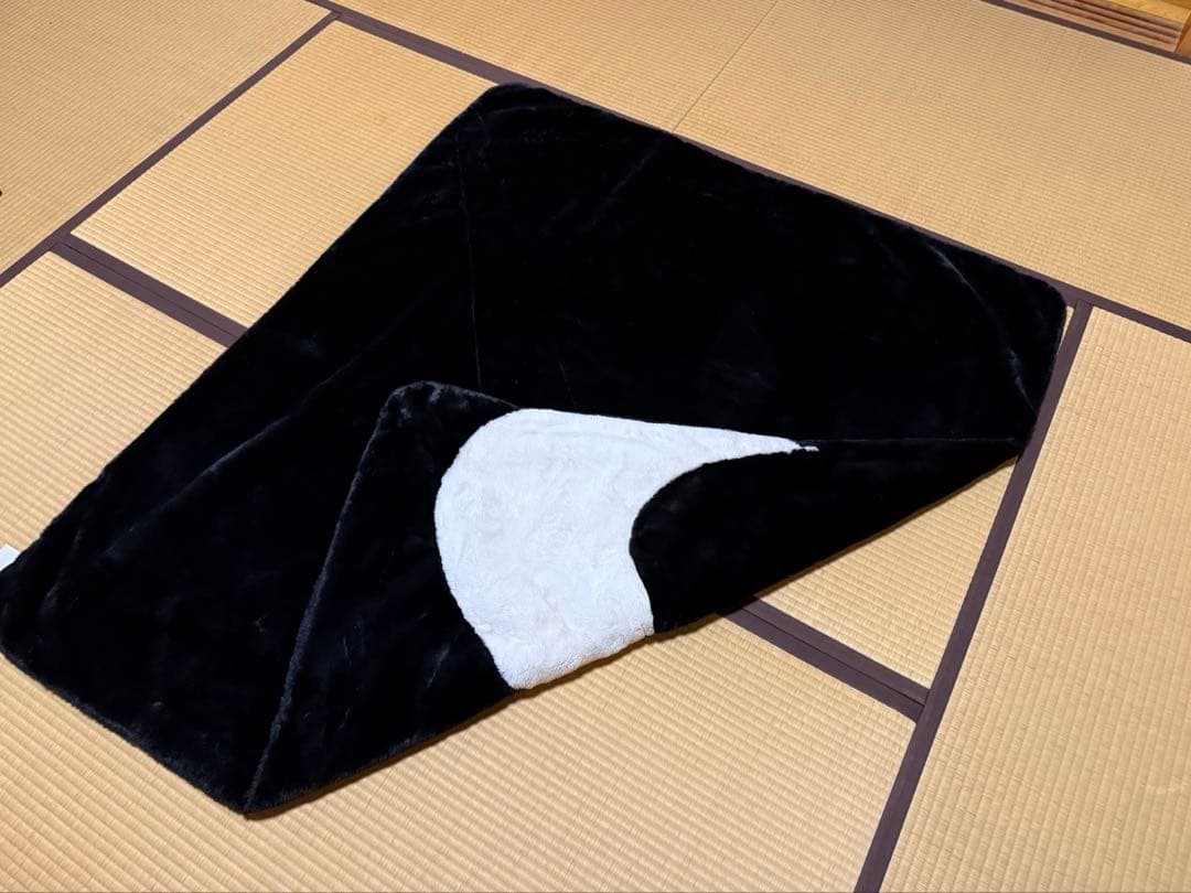 [美品] NIKE ナイキ 毛布 ブランケット 白黒