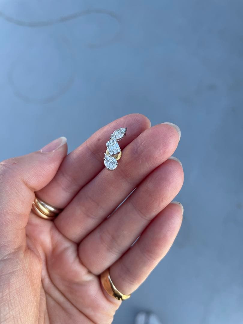 sinme ダイヤモンド 3ピースピアス 定価330,000円 箱付き