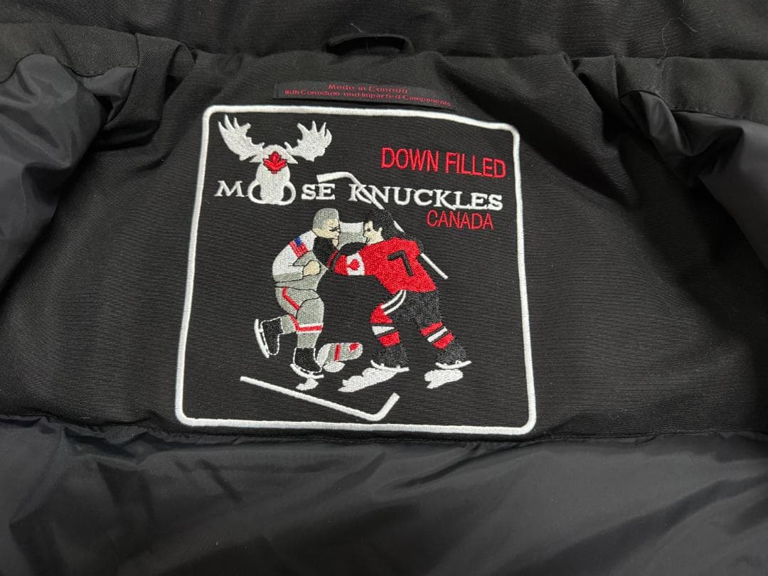 MOOSE KNUCKLESファー付きフード ダウンジャケット ブラック