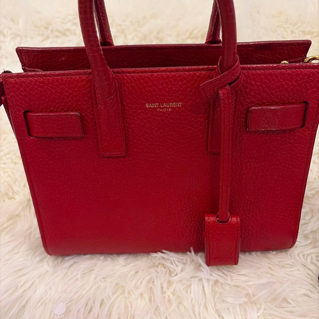 SAINT LAURENT レッド ハンドバッグ　サックドジュール