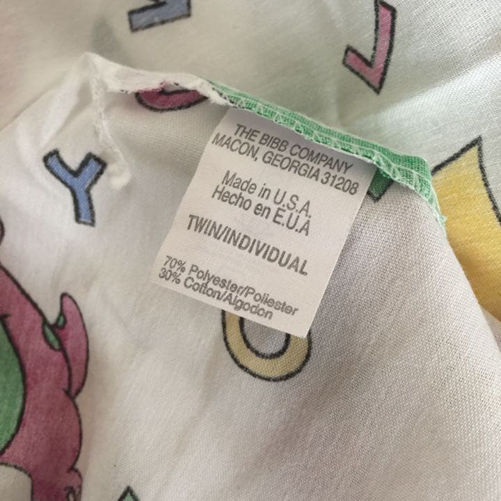 Barney アルファベット ビンテージシーツ② 未使用品