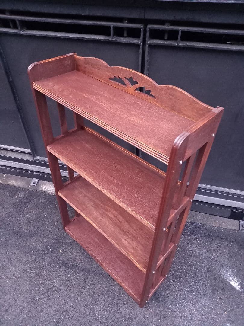 1960's　ヴィンテージ　オープン　シェルフ　柵格子　透かし彫り　飾り棚