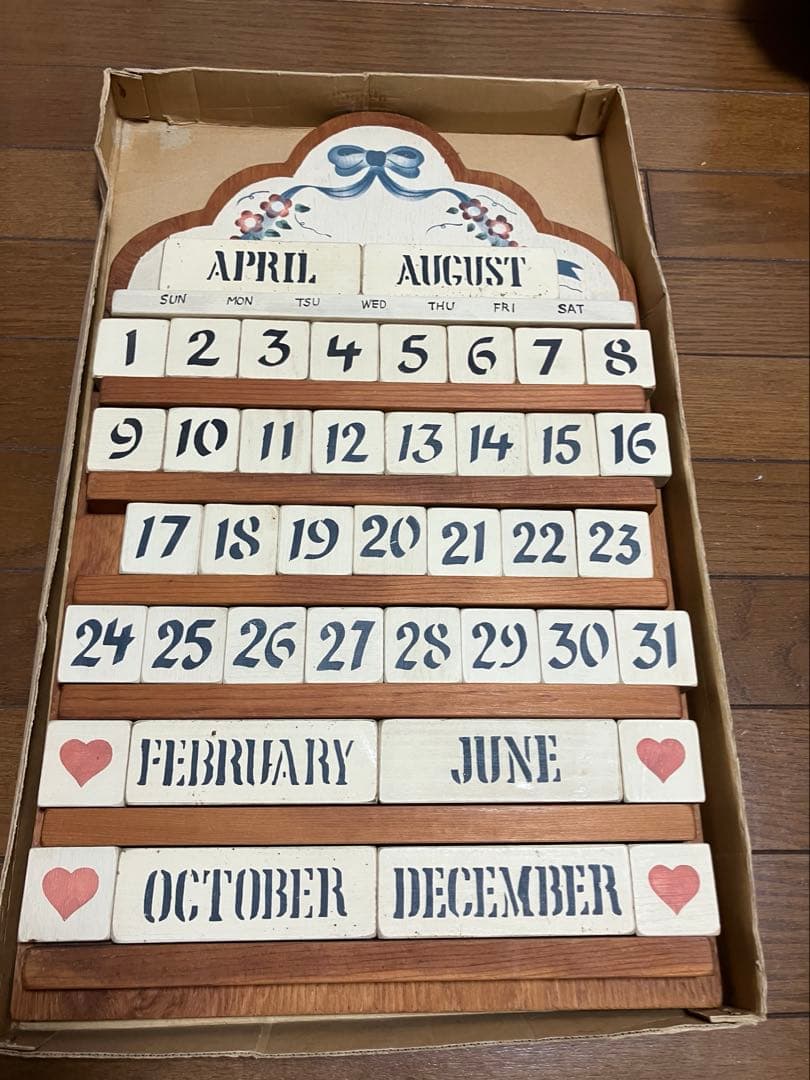 【廃盤】 enfant アンファン　木製　万年カレンダー　コーハウス