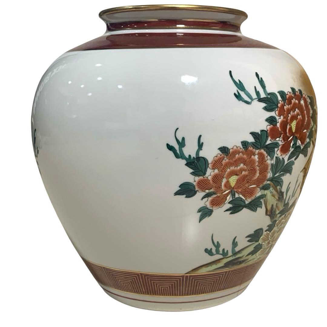 【九谷焼】九谷 花器 壺 良山 花瓶 花鳥風月 金彩 花入 8号 インテリア