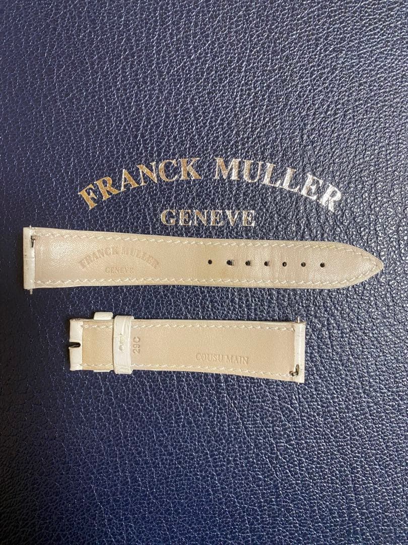 19mm フランクミュラー 純正 クロコ ストラップ ベルト ホワイト