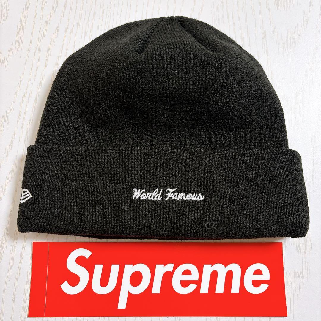Supreme NEW ERA ニット帽　ビーニー　BOXロゴ　ブラック　黒　赤