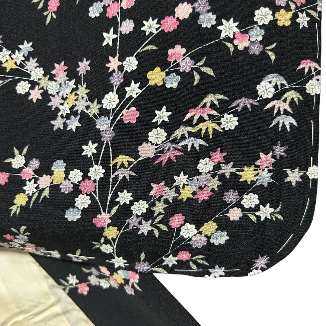 新品　美品　しつけ付き　袷　正絹　縮緬　友禅　型染め　小紋　フルセット　塩瀬