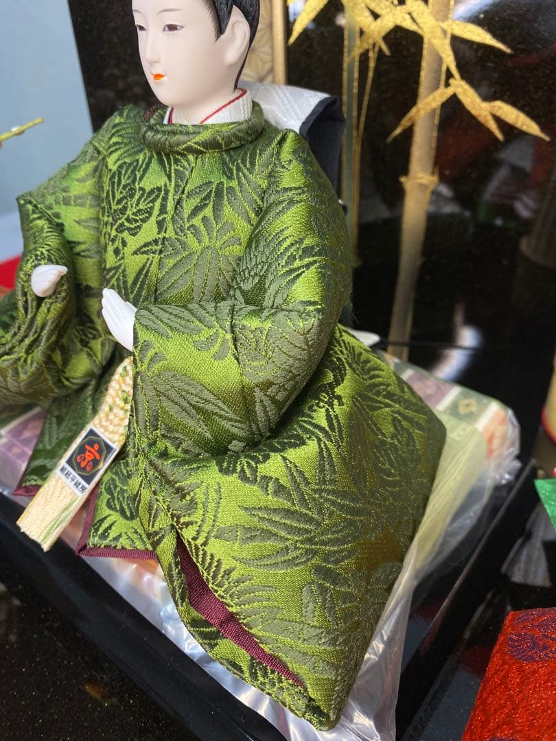 東京久月　人形師　光園作　雛人形親王飾り・伝統工芸　寄木細工・お子様名前プレート