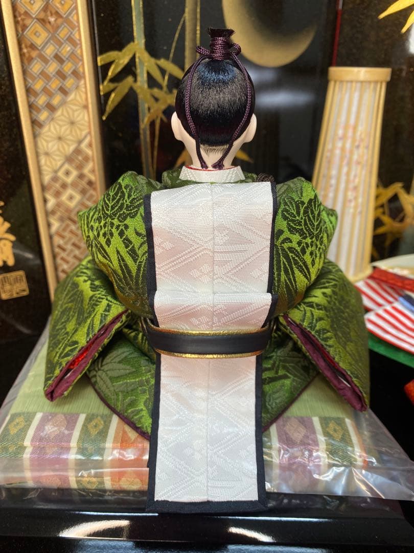 東京久月　人形師　光園作　雛人形親王飾り・伝統工芸　寄木細工・お子様名前プレート