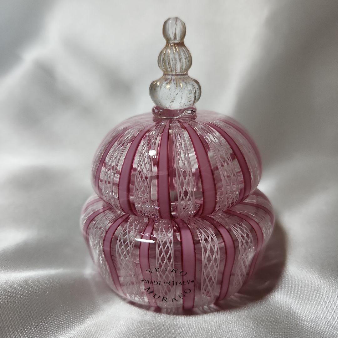 【専用】ベネチアンガラス レース柄 キャンディーポット ムラーノガラス