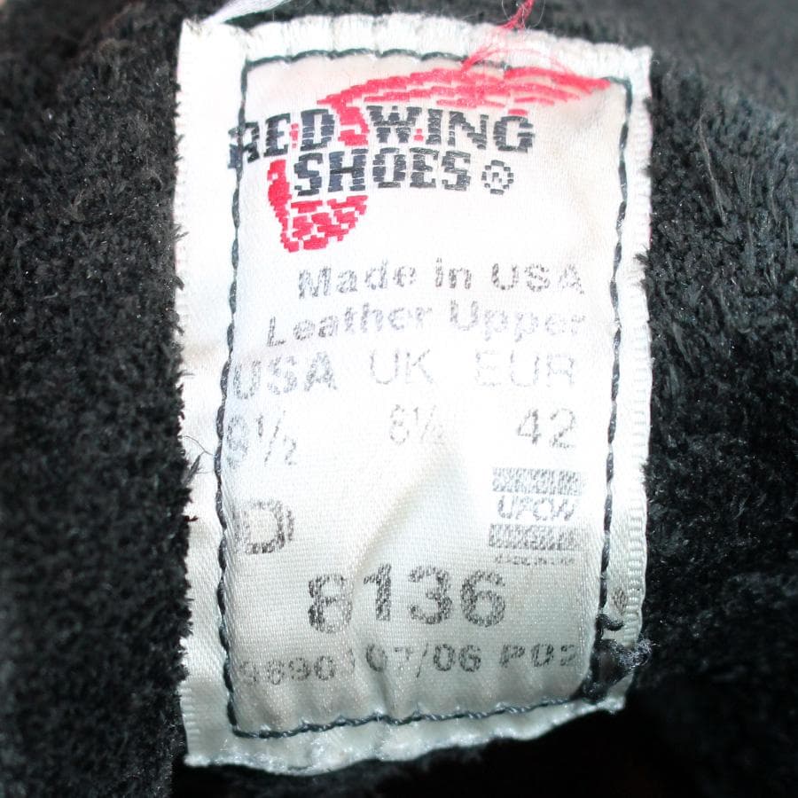 廃番 RED WING 8136 モックトゥ ワークブーツ ブラック クローム