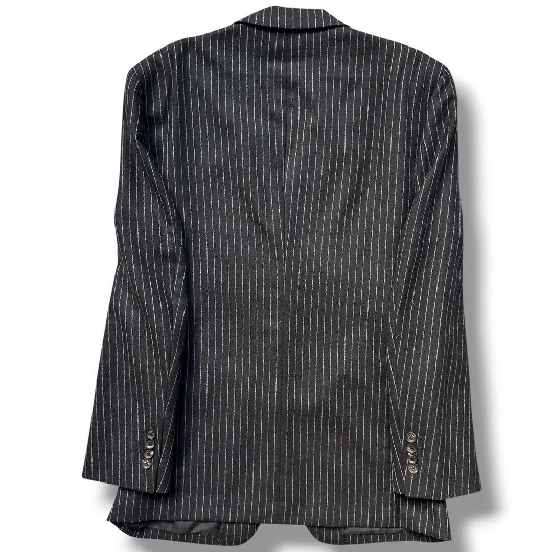 極美品 メンズティノラス スリーピース セットアップ ストライプ L ウール 黒