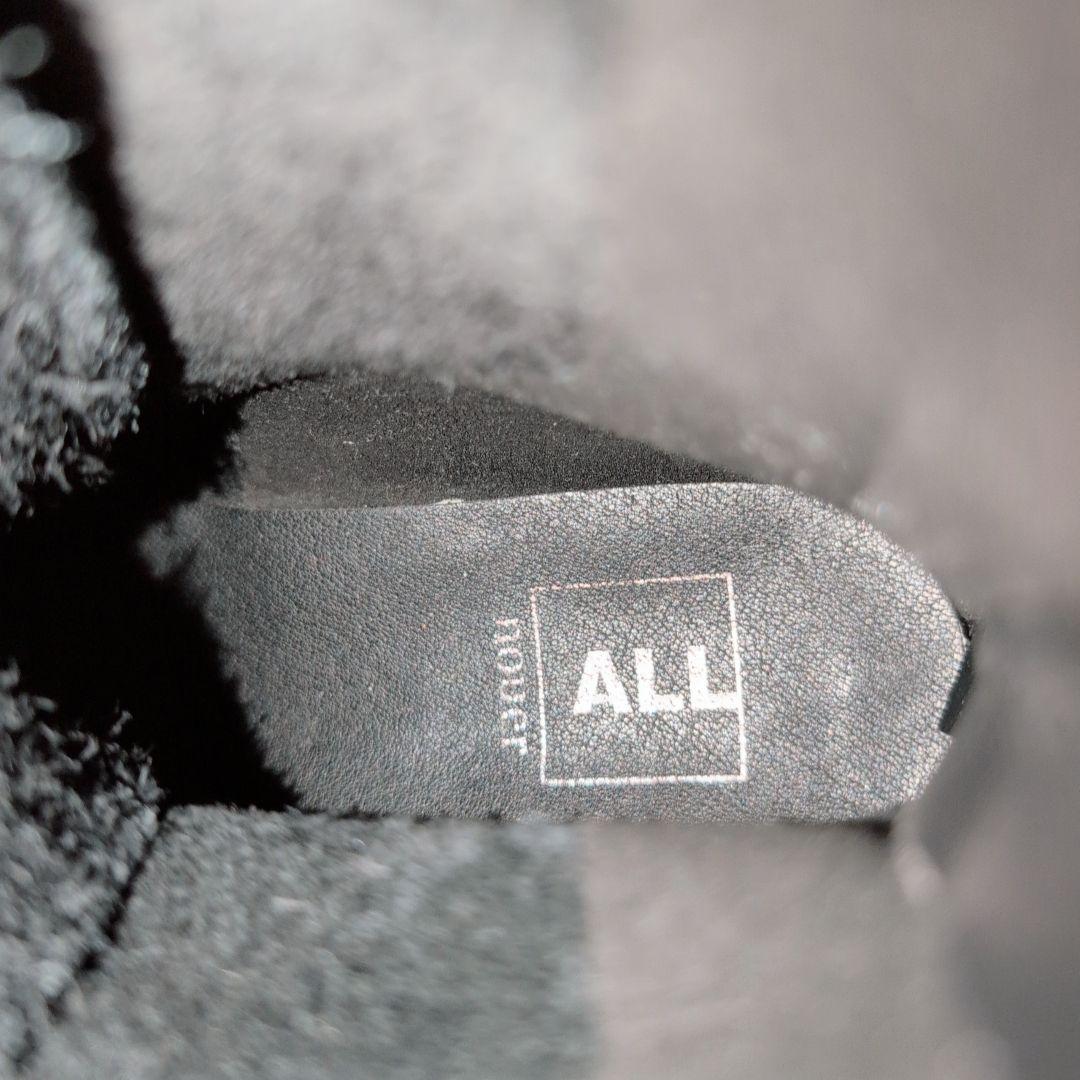 【美品】オールブラック 厚底 レースアップ ショートブーツ ブラック 24.0