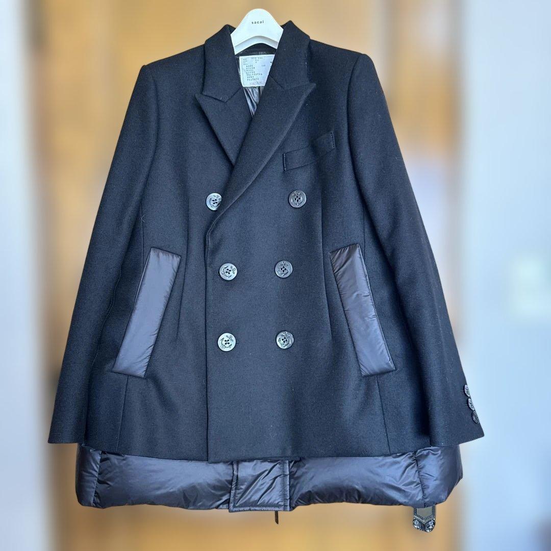 sacai Wool Melton x Puffer Jacket サイズ2