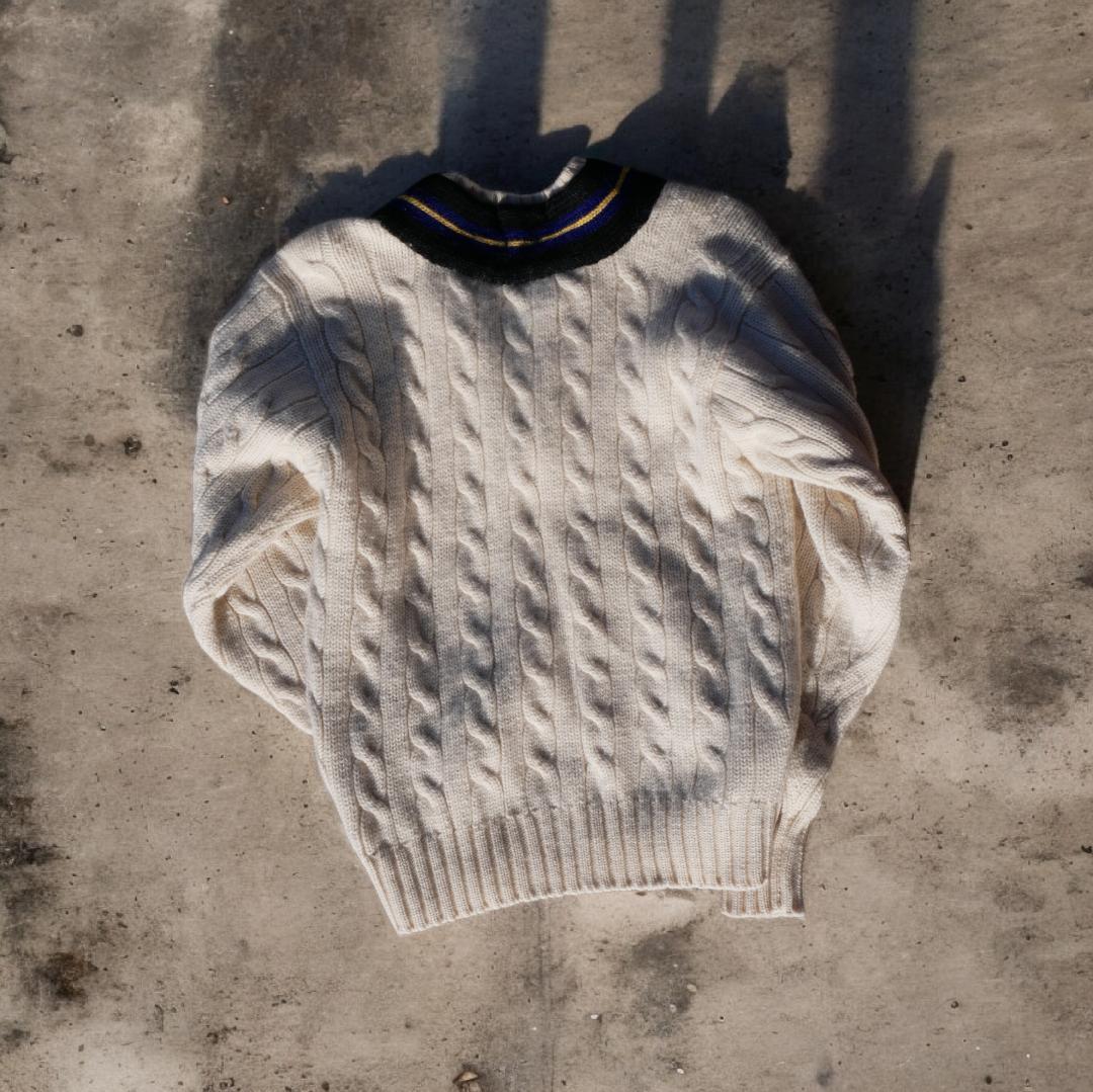 美品 ポロラルフローレン チルデンニット 90s ケーブル 肉厚 ロング