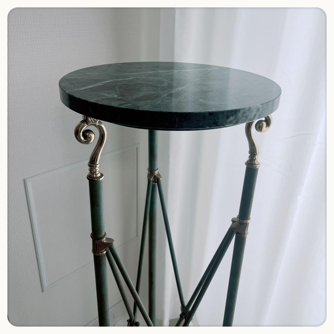 イタリア　3本脚アイアン+天然石花台　ヴィンテージ