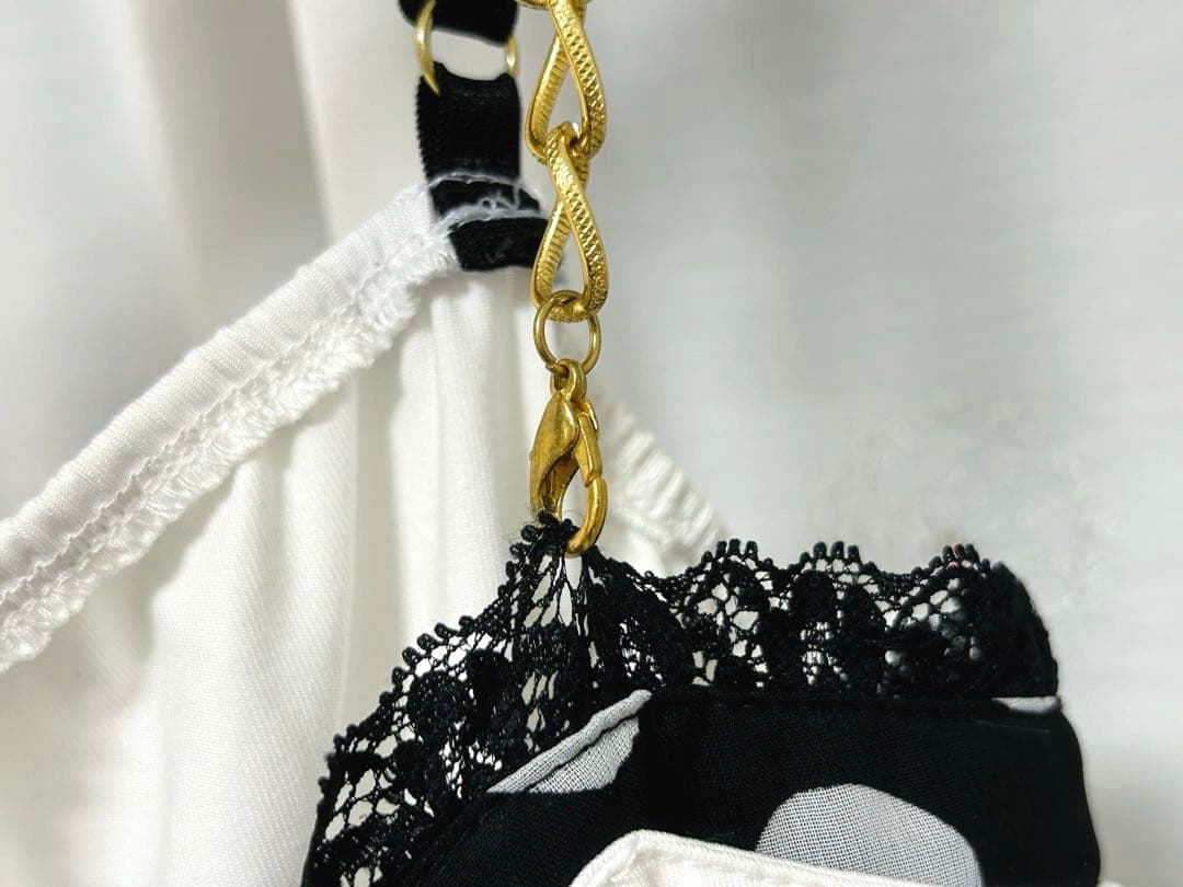 GOLDS♡初期デザイン♡ドット柄キャミトップス♡2点セット♡ホワイト×ブラック