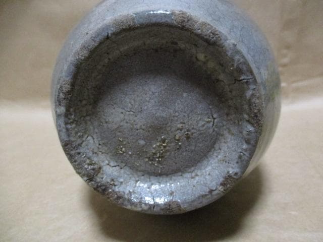 李朝　井戸釉の徳利　珍品　R3-3