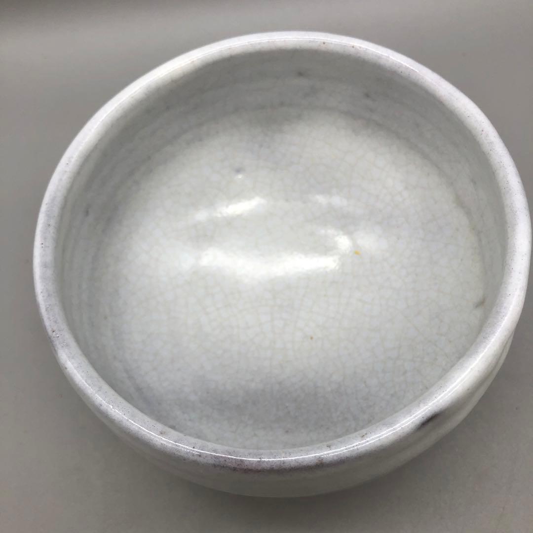 新品未使用木箱入り萩陶苑椿秀窯お茶碗12cm伝統工芸萩焼白萩骨董品茶道具