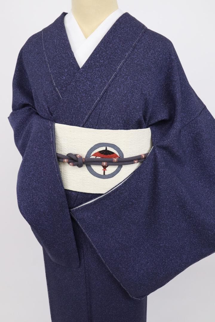 Chikuwa★裄直し■小紋『松井青々』黒紫■◆袷正絹着物◆KA11-12