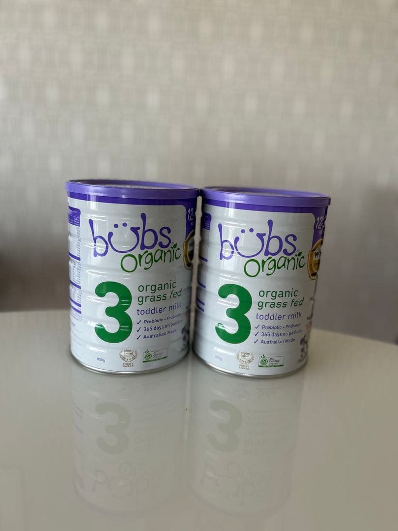 新品未開封 Bubs バブス牛の粉ミルクス テップ3(6ヶ月〜12ヶ月)2缶