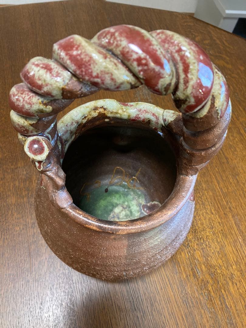 信楽焼　花瓶　桐箱付き