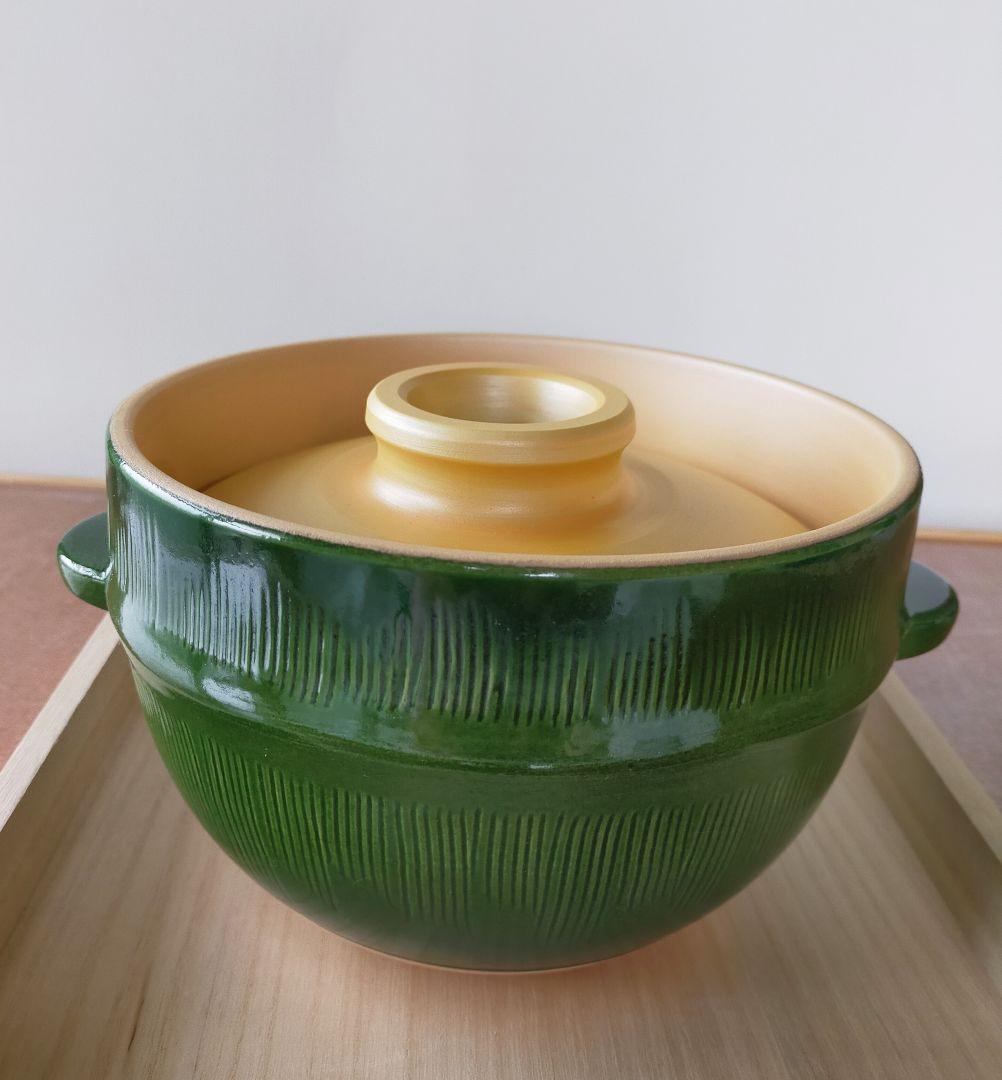 【未使用品】八代目儀兵衛 土鍋炊飯釜 Bamboo.（小）1〜2合用