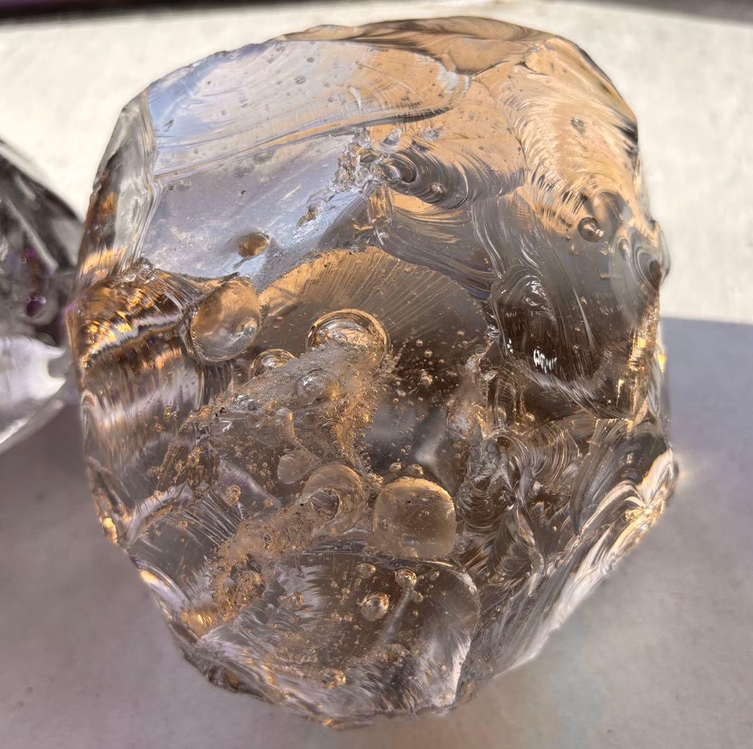 アンダラクリスタル　特大サイズ　インドネシア産　ピンク　ブラウン　ゴールド