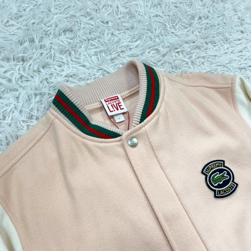 未使用 supreme LACOSTE コラボ スタジャン ピンク