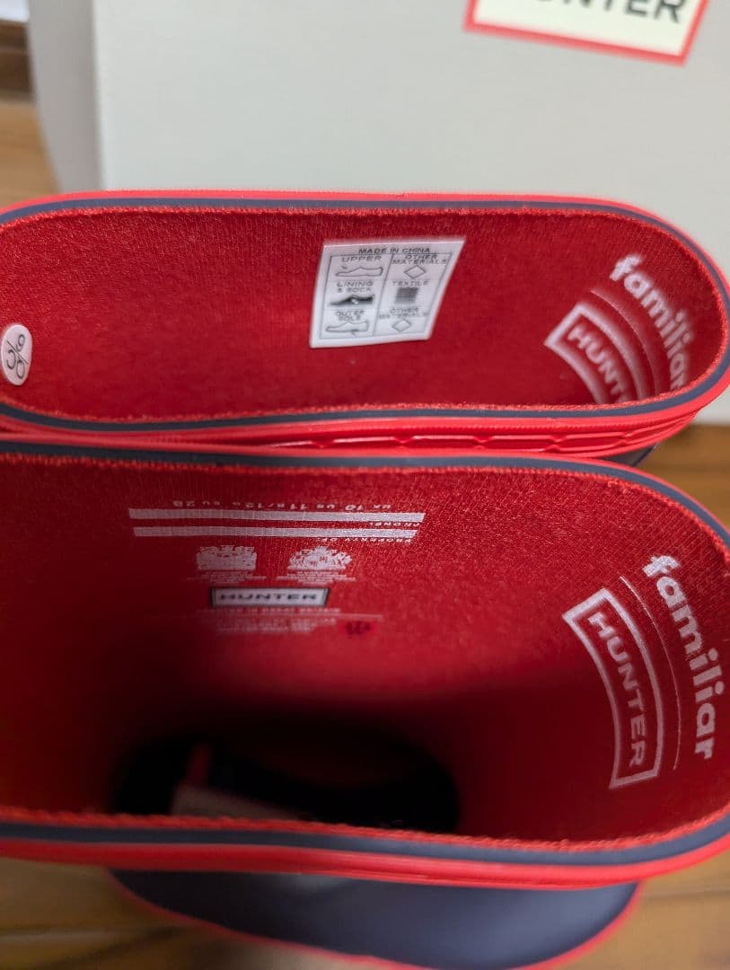 HUNTER 　ハンターファミリアfamiliar 長靴 レインブーツ１８センチ