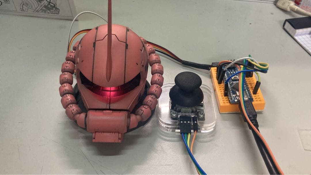 ザクヘッド LED サーボモーター内蔵　全塗装完成品 arduinoシャア専用